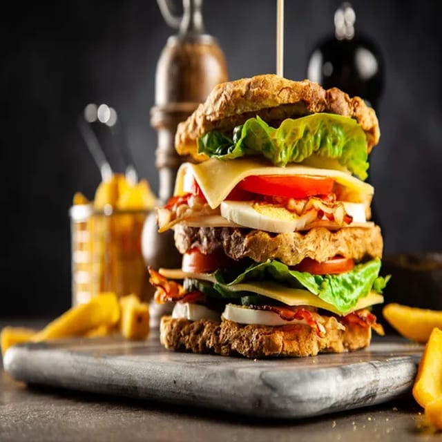 Vegetable Club Sandwich.